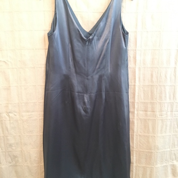 GAP Satin Smokey Gray Lined Cocktail Dress - Picture 3 of 7